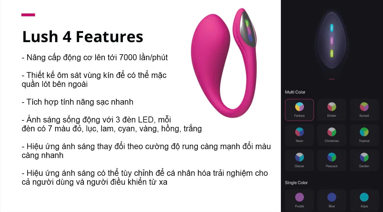 lush 4 Chất liệu silicone y tế cao cấp, mềm mại, an toàn cho làn da