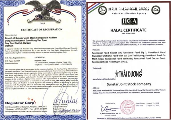 chứng nhận an toàn thực phẩm rocket 1h